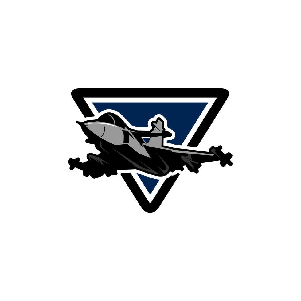 logo modern fighter jet aircraft illustration vector
