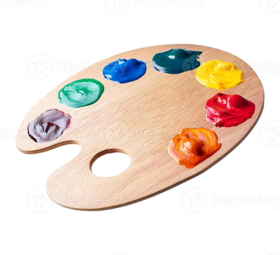 A wooden palette with paint on it png