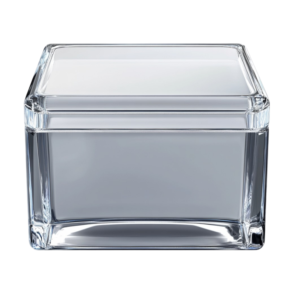 Clear Glass Box with Lid Isolated on Transparent Background png
