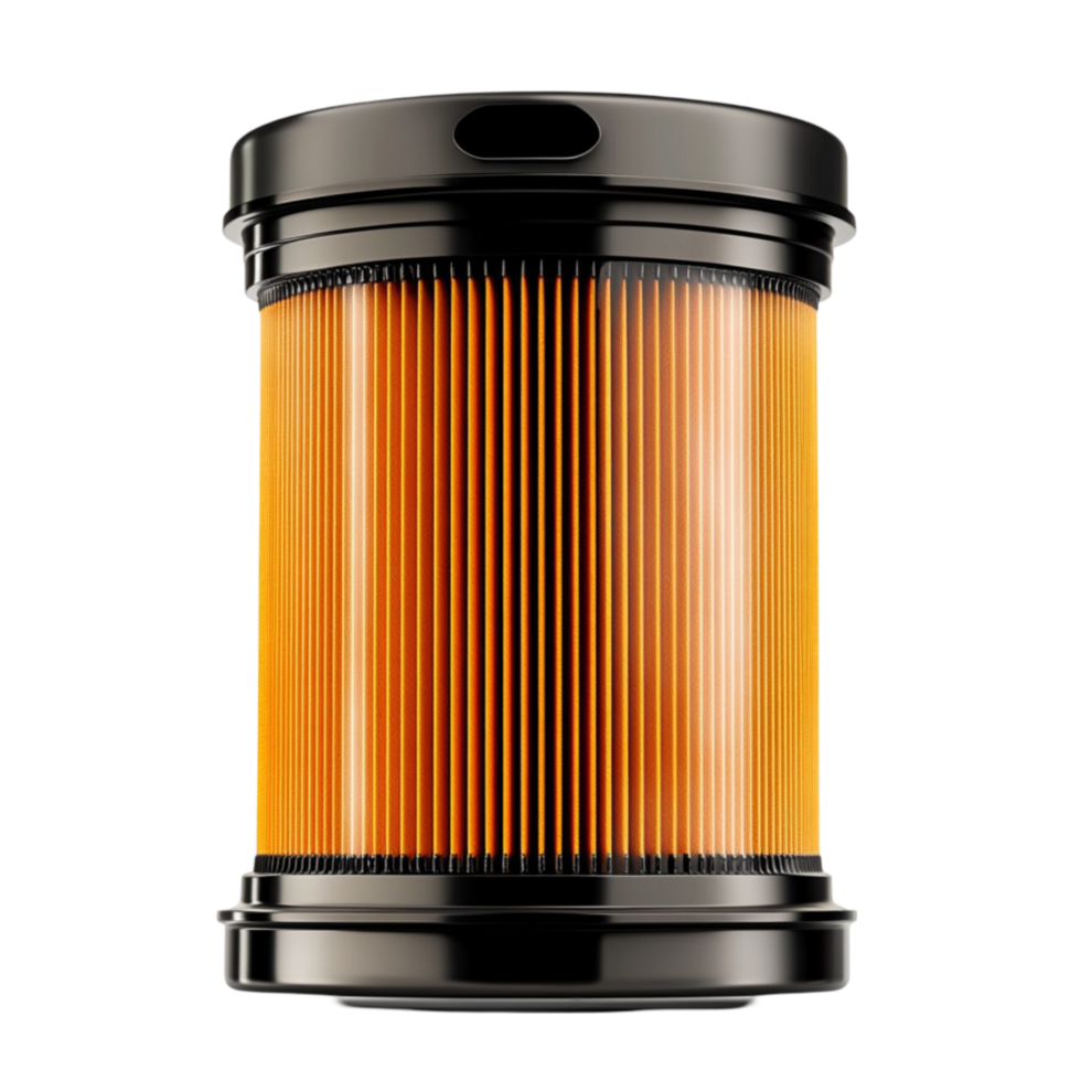 A black and orange filter on a transparent background png