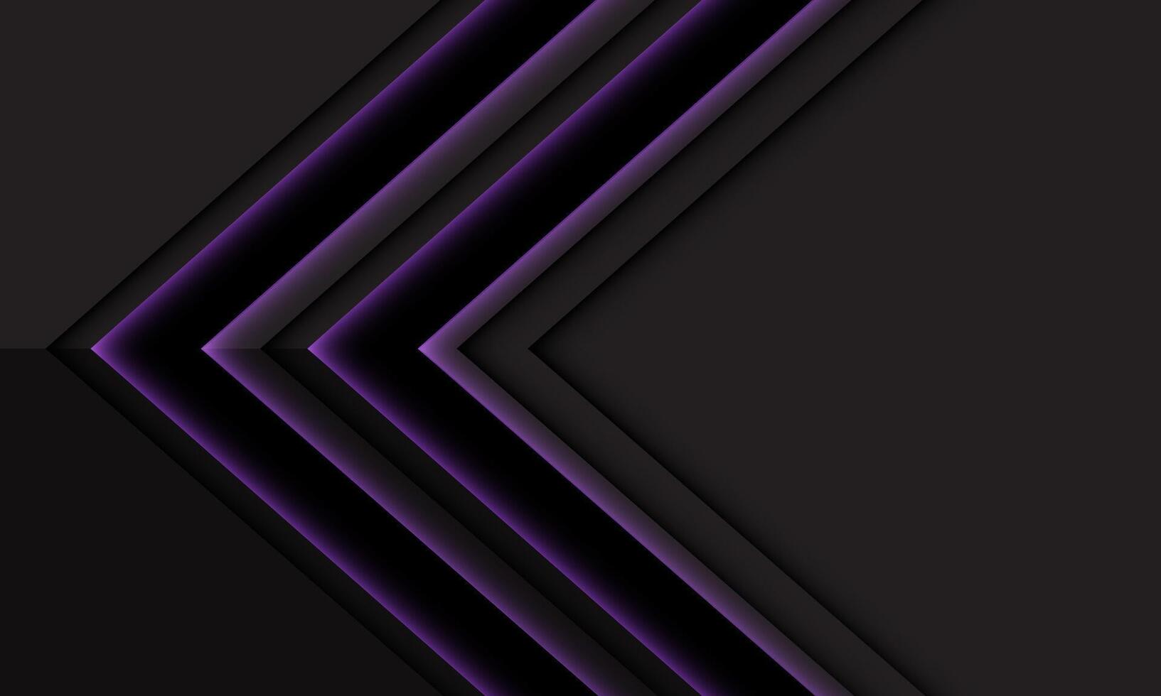 Abstract purple light black arrow direction geometric on grey blank space design modern futuristic technology creative background vector