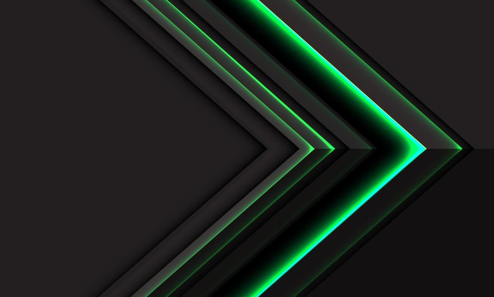 Abstract green light black arrow direction geometric on grey blank space design modern futuristic technology creative background vector