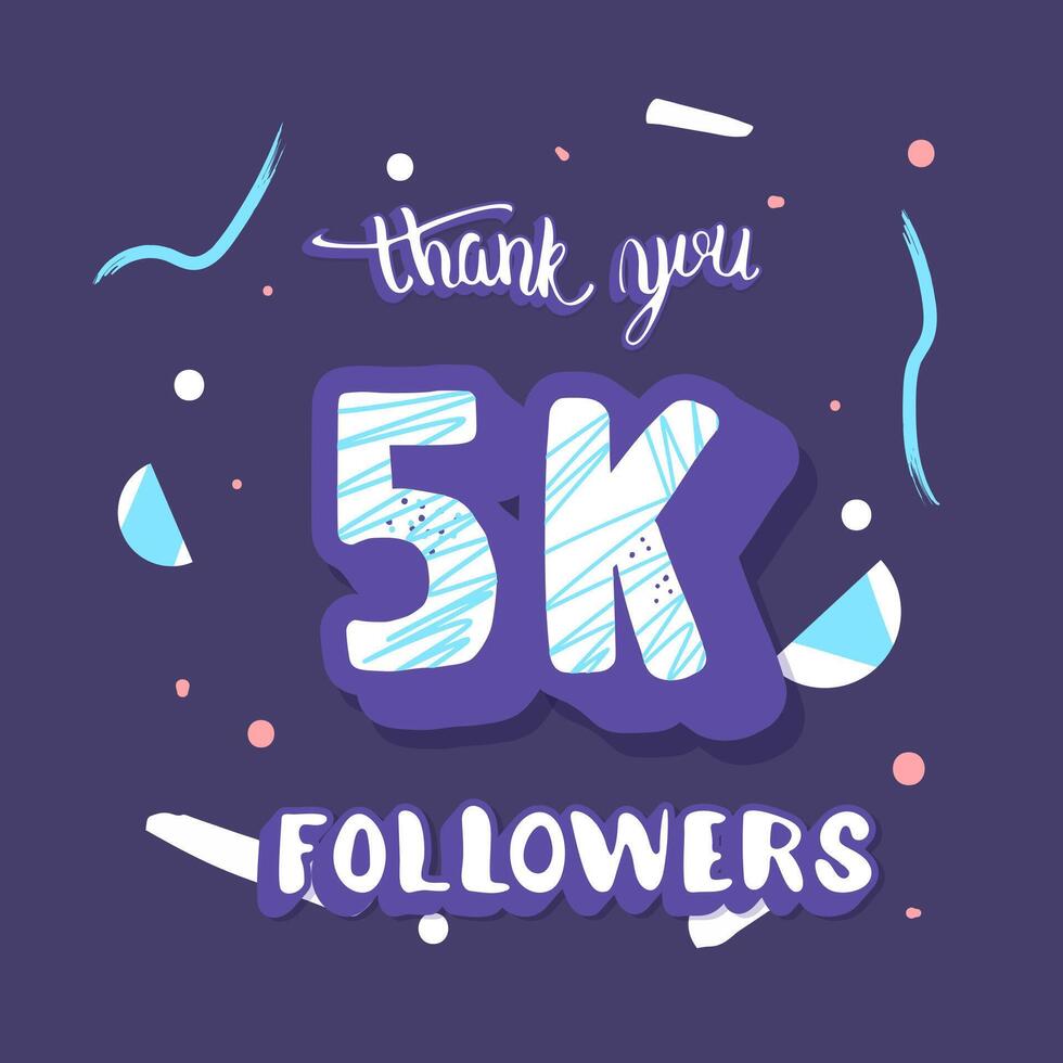 5k followers post. template design. vector