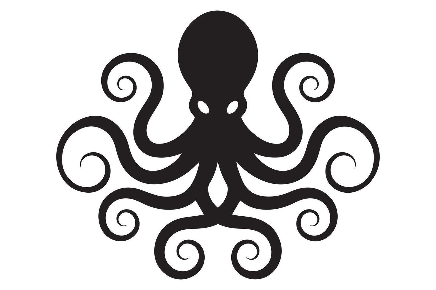Minimalist Octopus Silhouette Pack vector