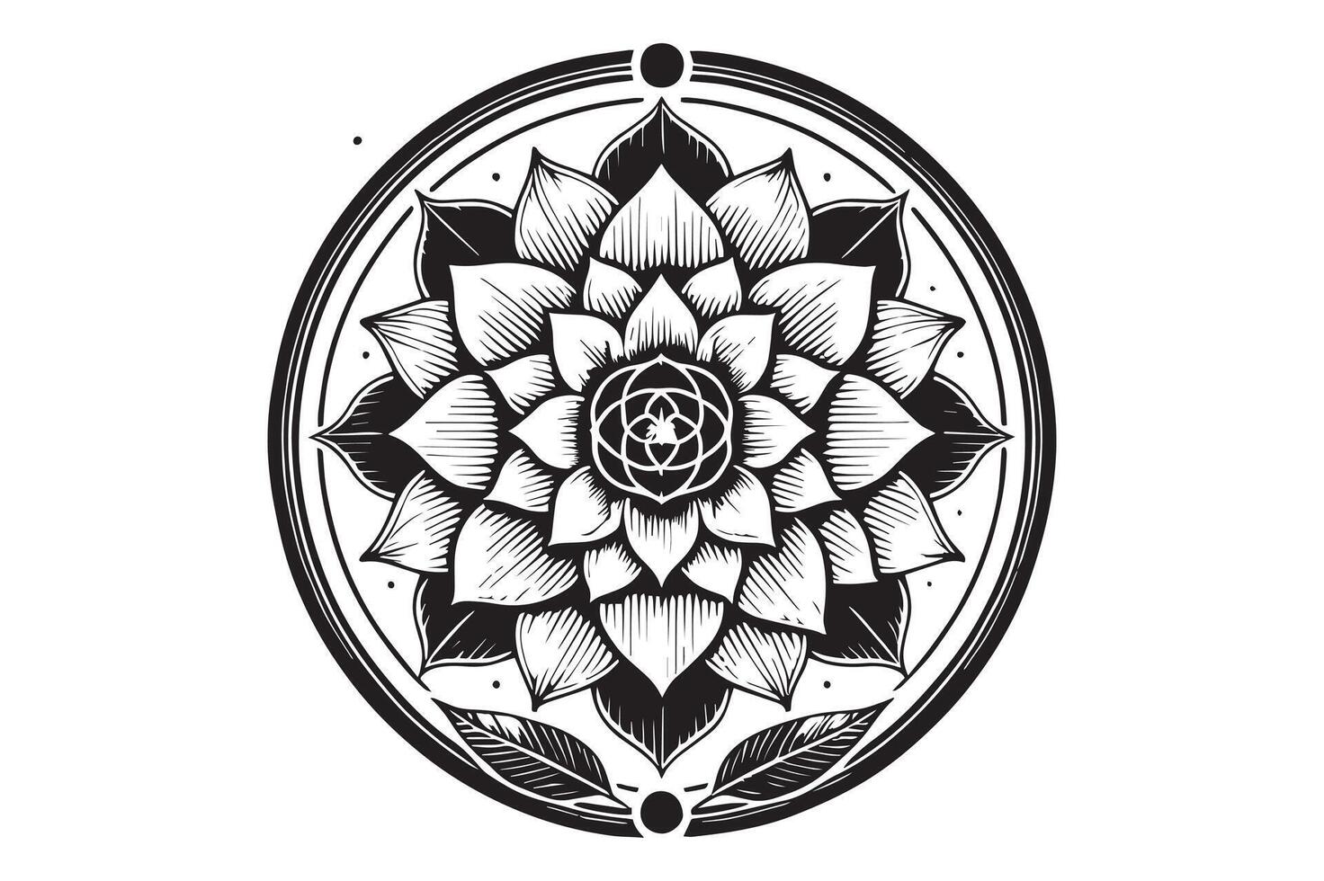 Round Mandala Silhouette Patterns for Crafts vector