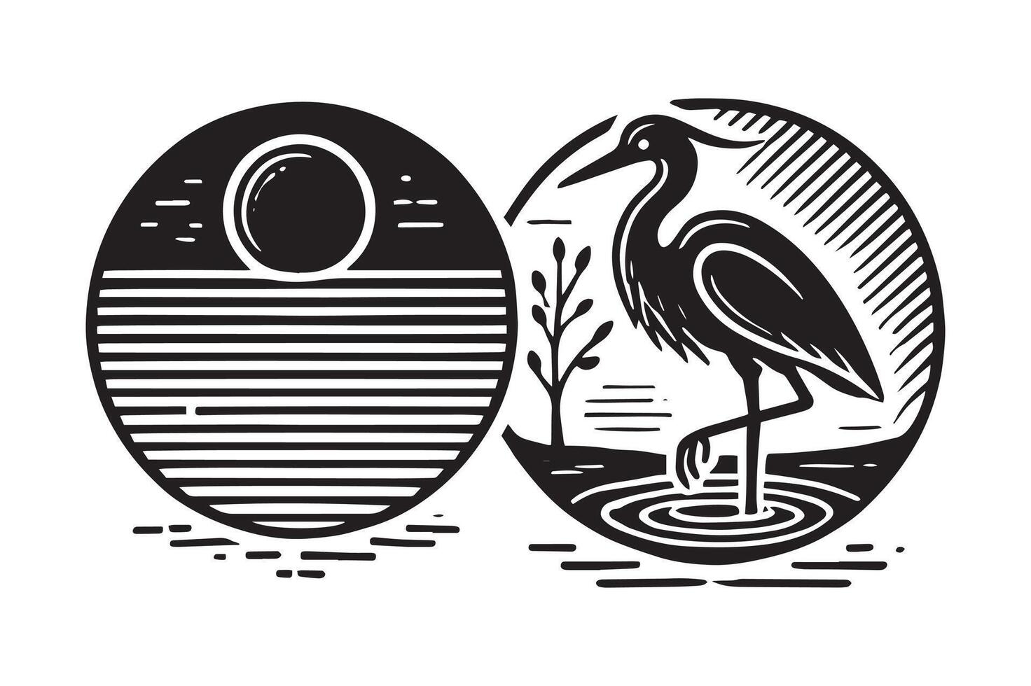 Little Egret Silhouettes Collection - High-Quality Vectors