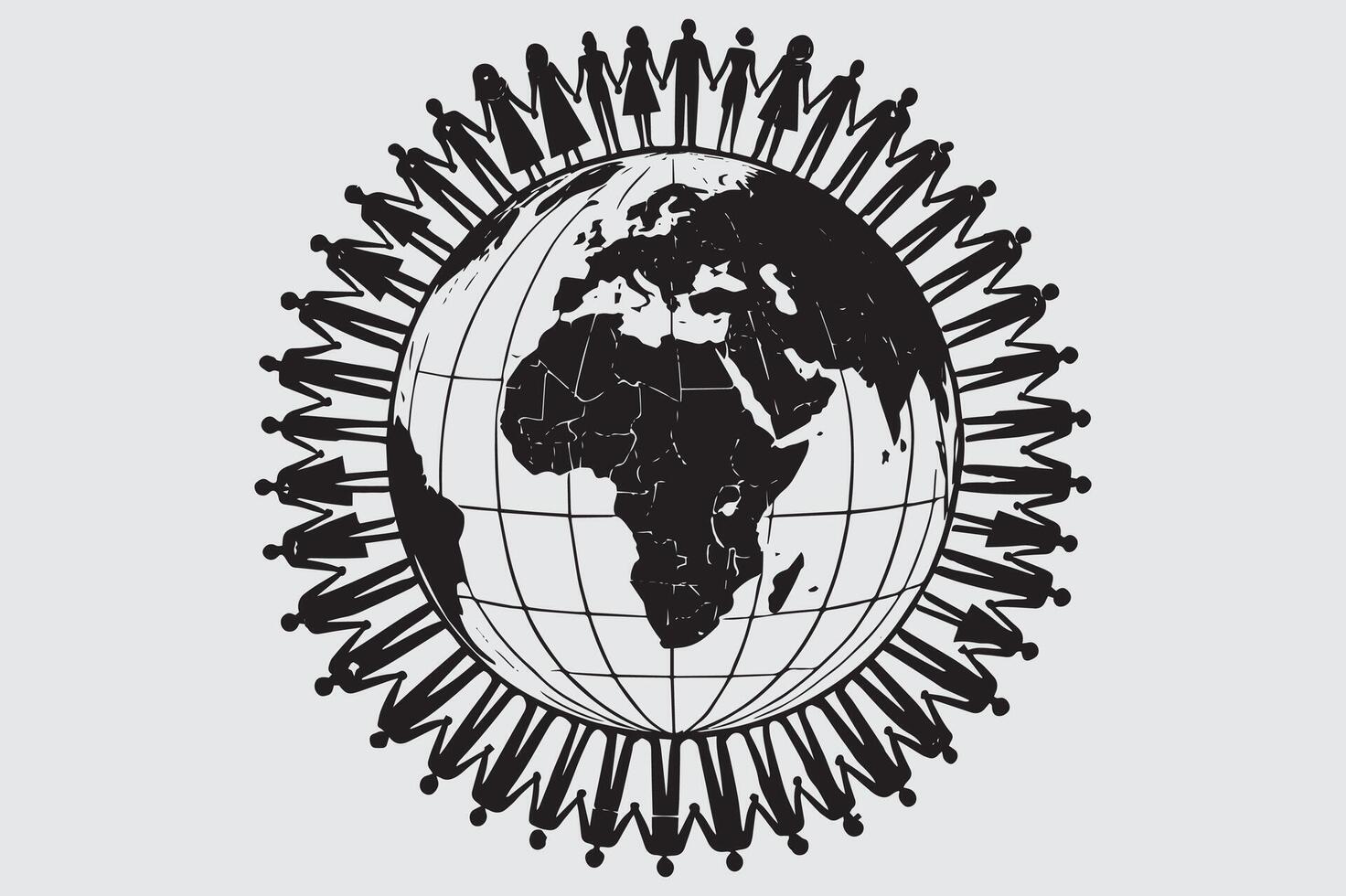 Diverse People Loving the Planet Illustrations vector