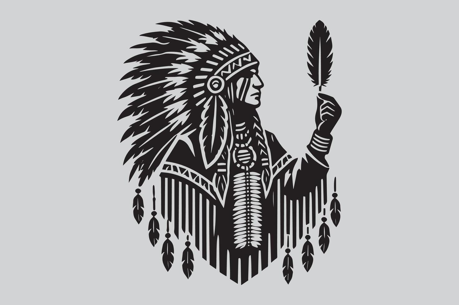 Native American Silhouette Collection vector