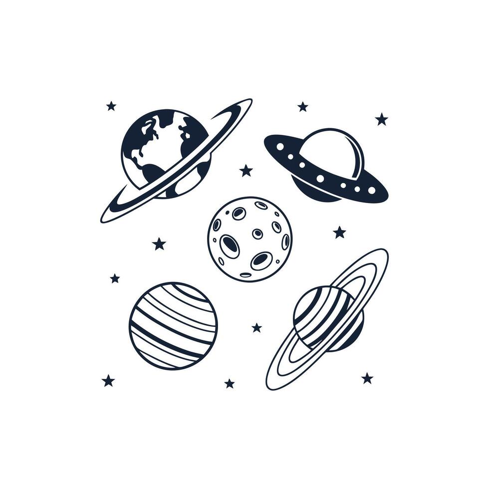 Solar system planets illustration vector