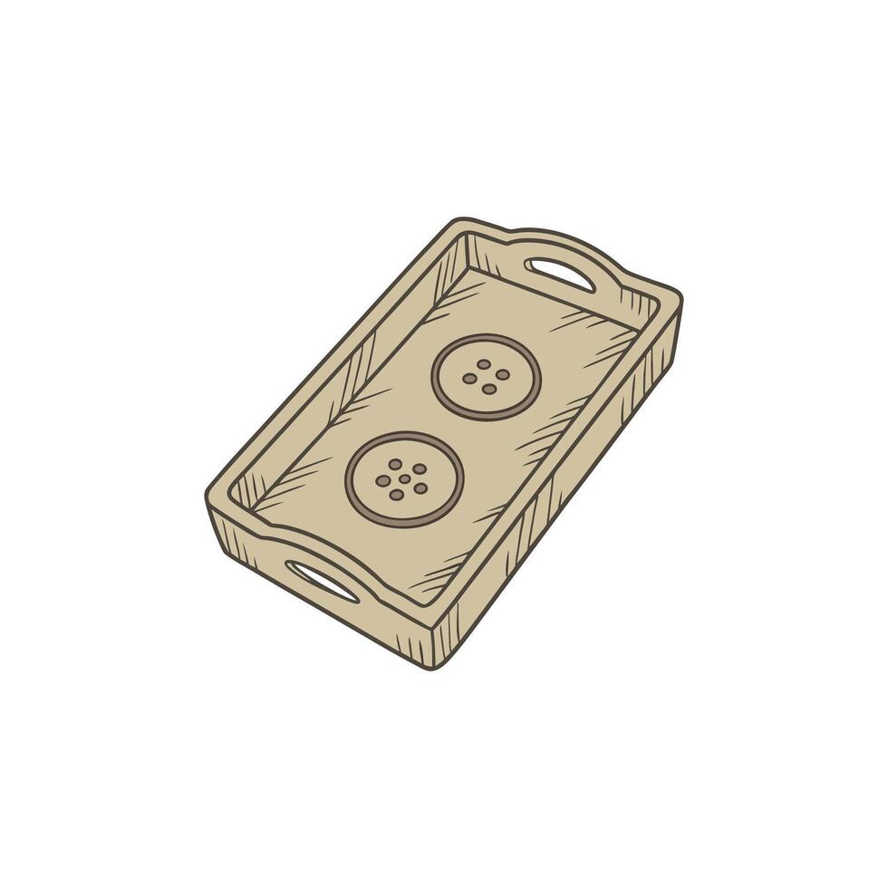 A tray with two buttons on it vector