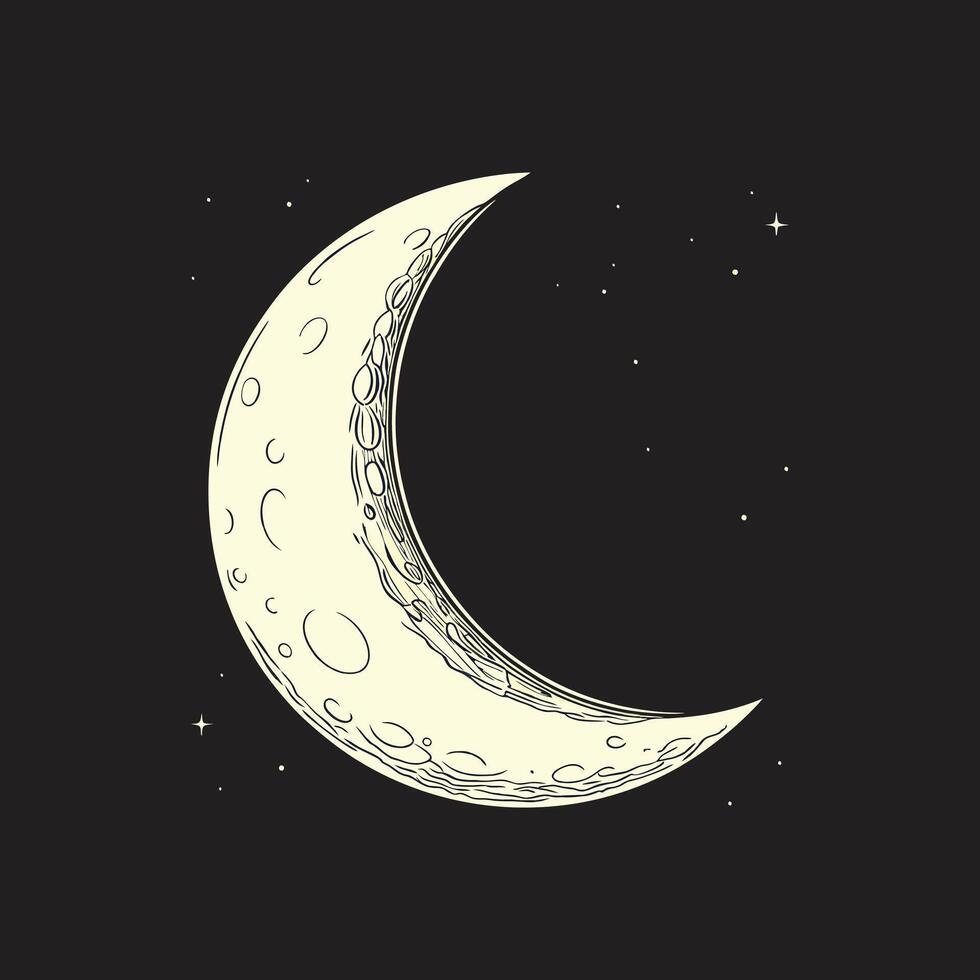 A moon with stars on it vector