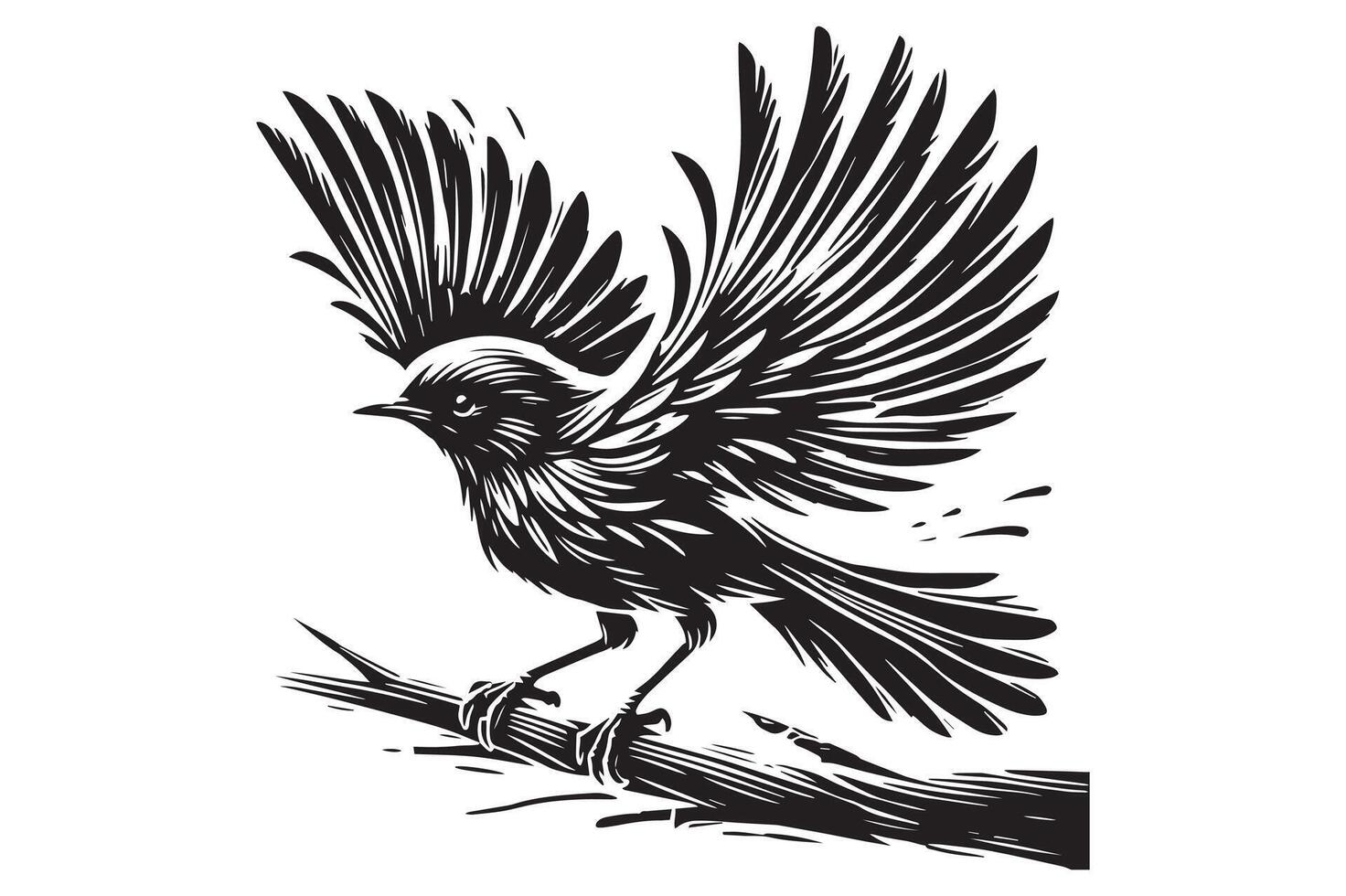 Sparrow Bird Silhouette Graphics for DIY Projects vector