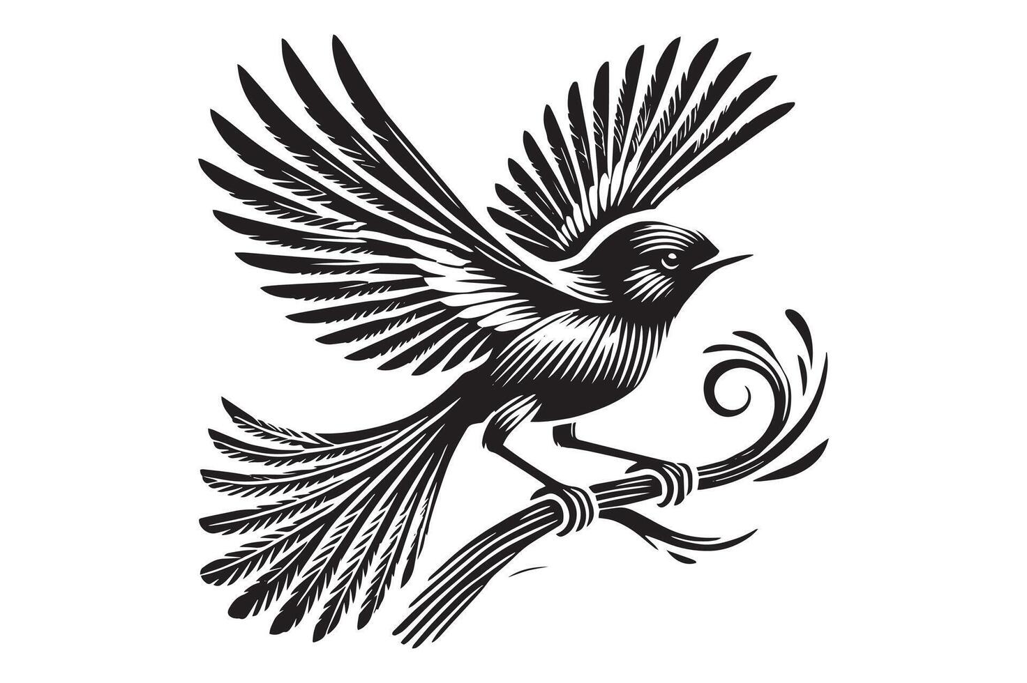 Sparrow Bird Silhouette Clipart Set vector