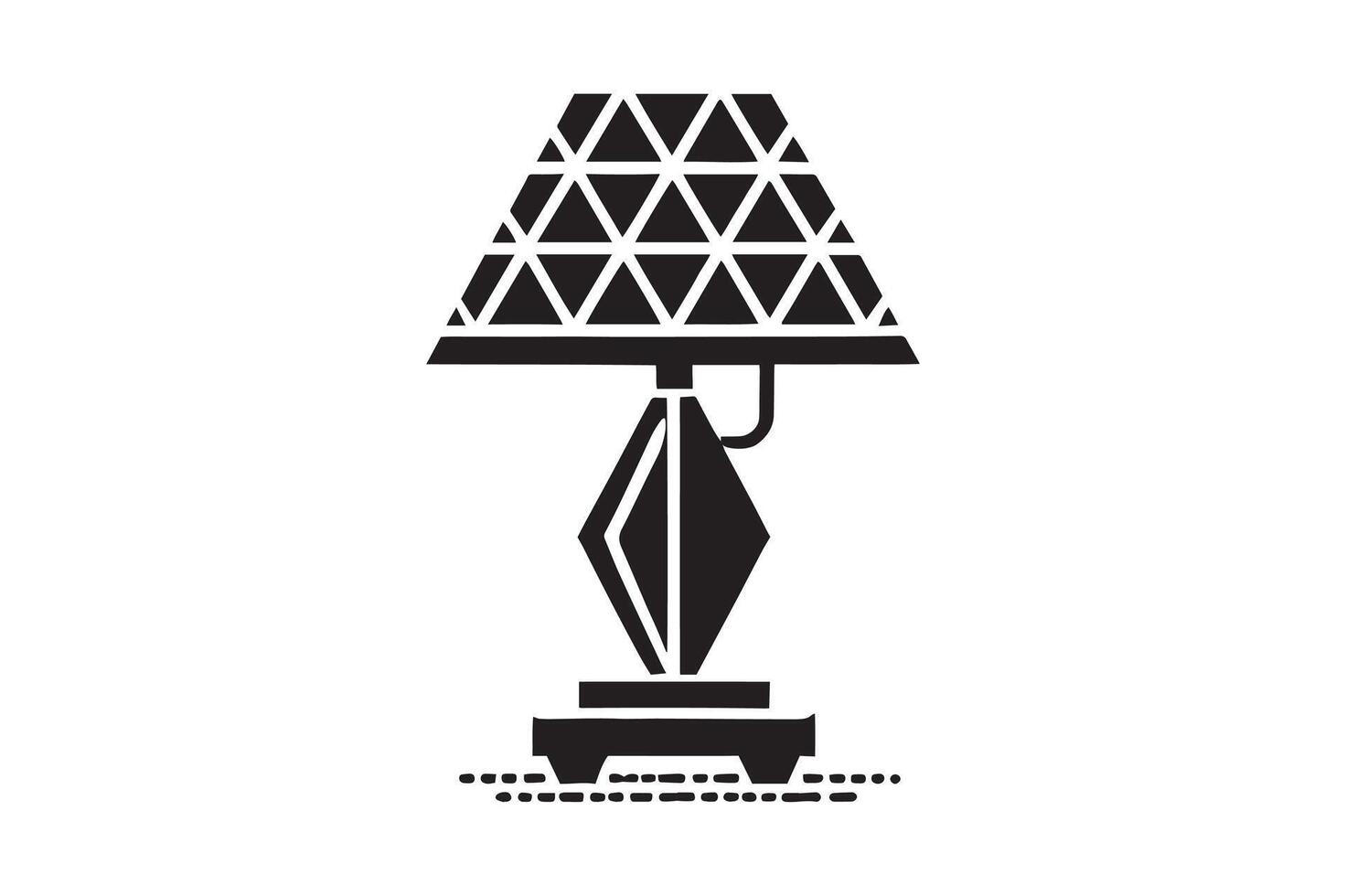 Detailed Desk Lamp Outline Silhouette Graphics vector