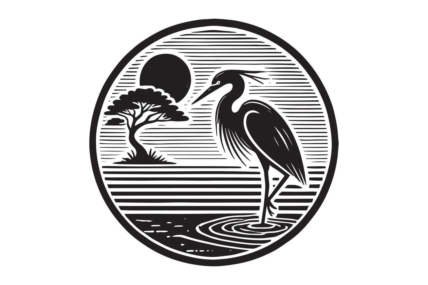 Stunning Little Egret Silhouettes High-Quality Set vector
