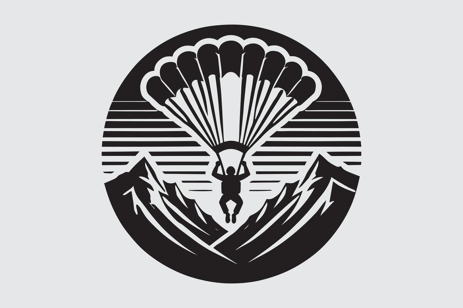 Military Parachute Silhouette Illustration Pack vector