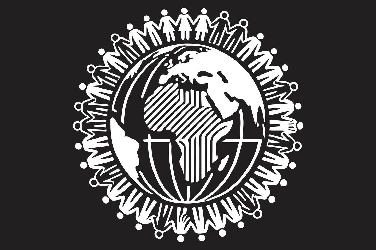 Eco-Conscious People and Planet Art vector