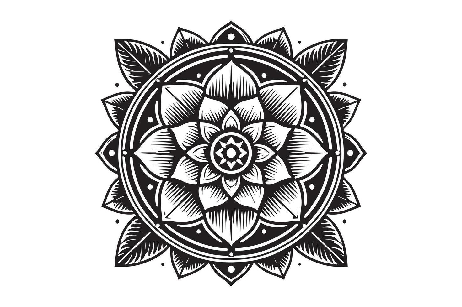 Mandala Silhouette Round Pattern Collection vector
