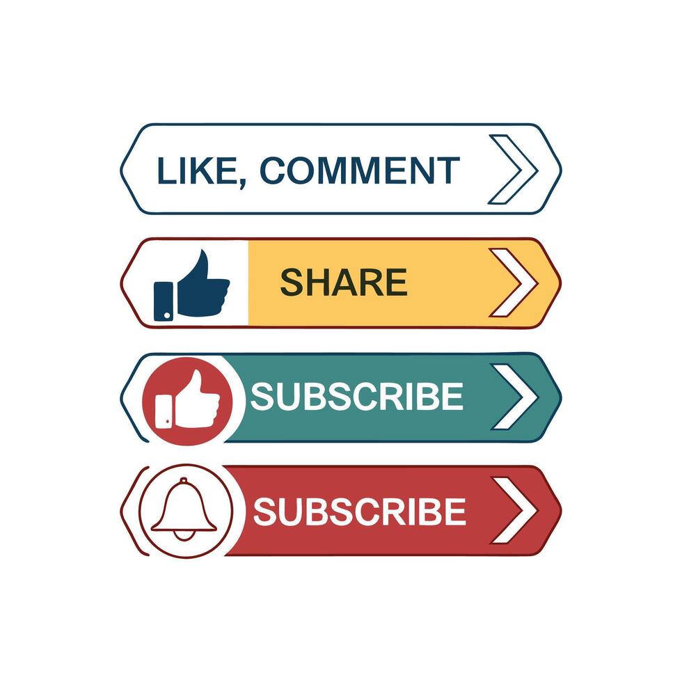 Like, comment, share, subscribe vector