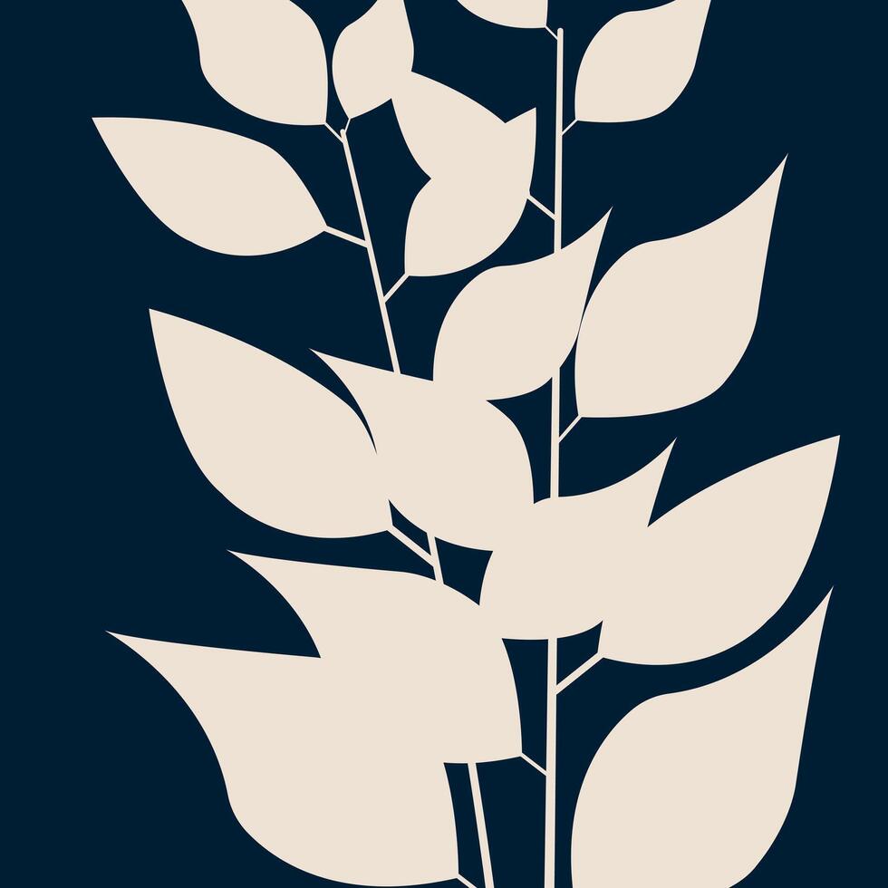 Leaves on a dark background. vector