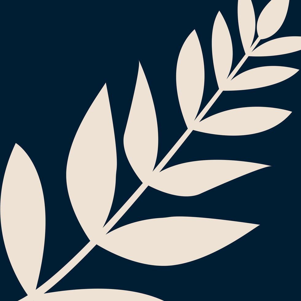 Branch with leaves on a dark background. Design vector