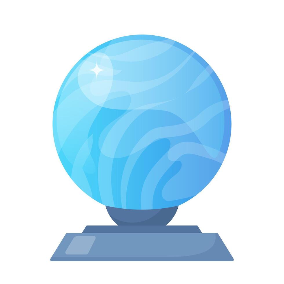 Crystal ball for fortune telling, magic tool of fortuneteller and magician. illustration. vector