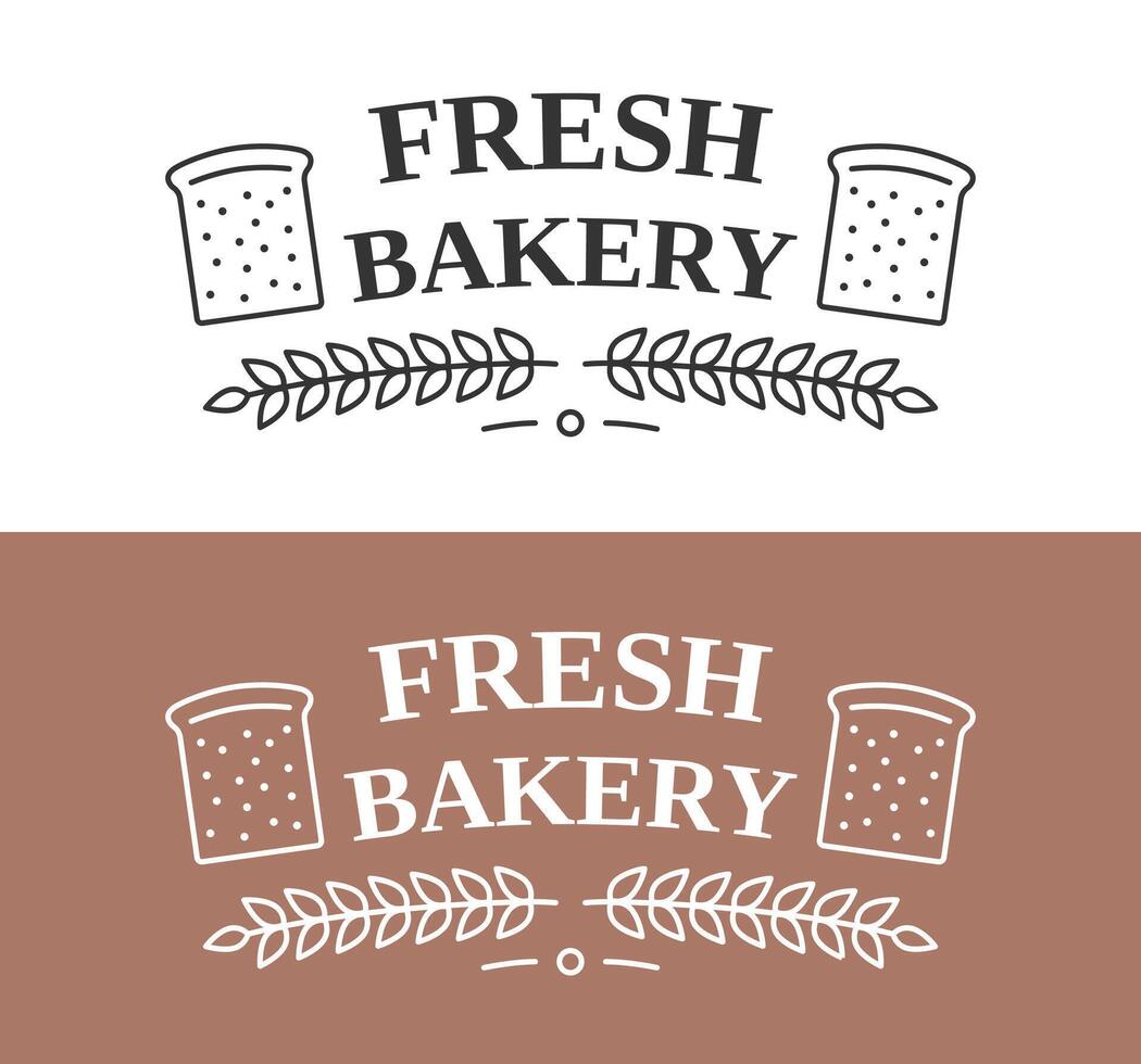 Bakery emblem with bread and laurel wreath vector