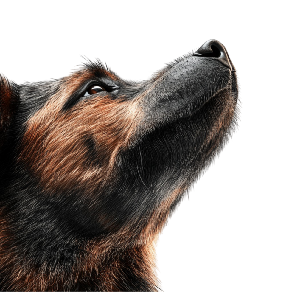 A dog is looking up at the sky png