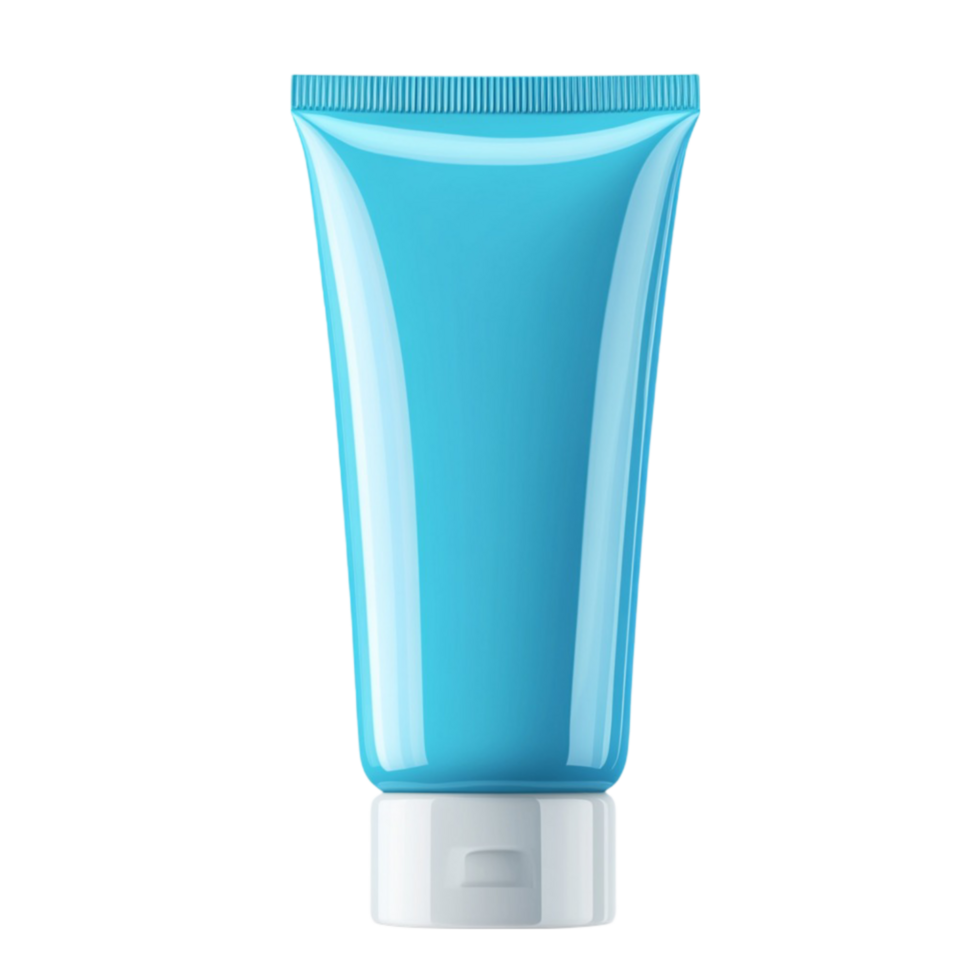 Blue Cosmetic Cream Tube Isolated on Transparent Background png