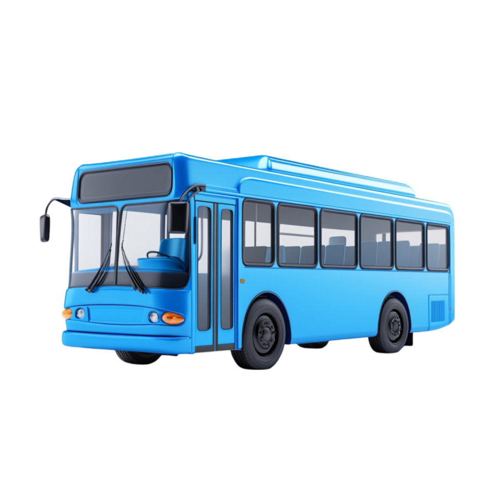 Blue School Bus Isolated on Transparent Background png