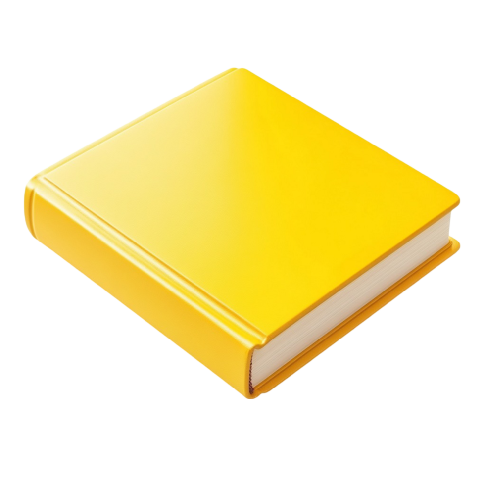Bright Yellow Book Isolated on Transparent Background png