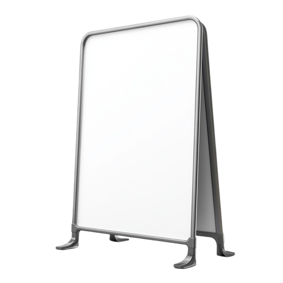 A white board with a black frame on a transparent background png