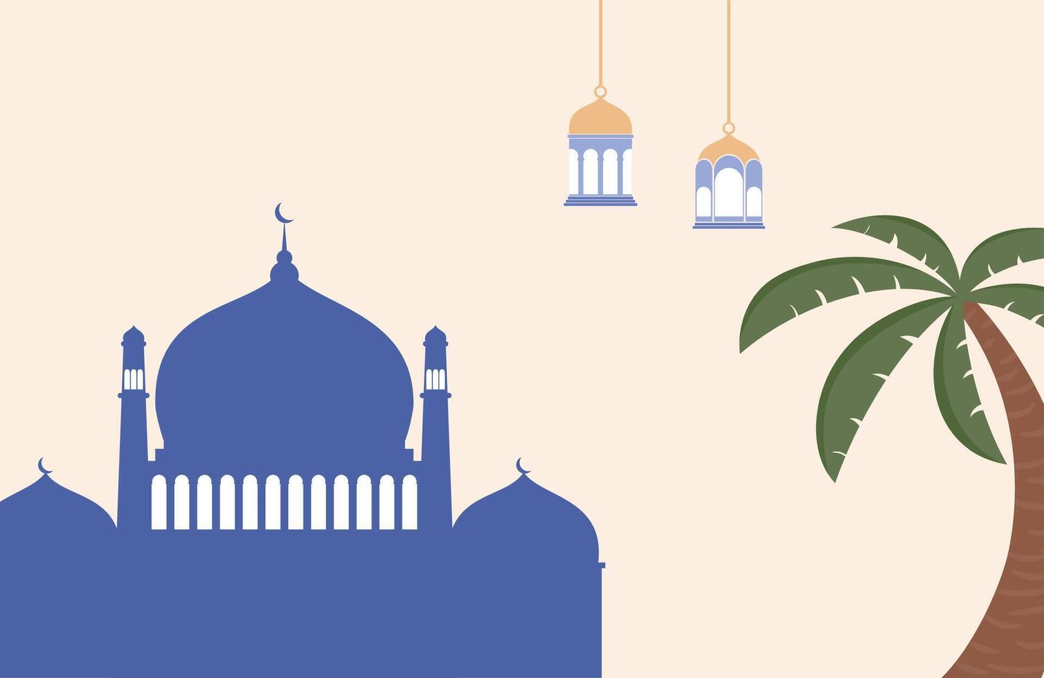 Pastel Color Flat Ramadan Background vector