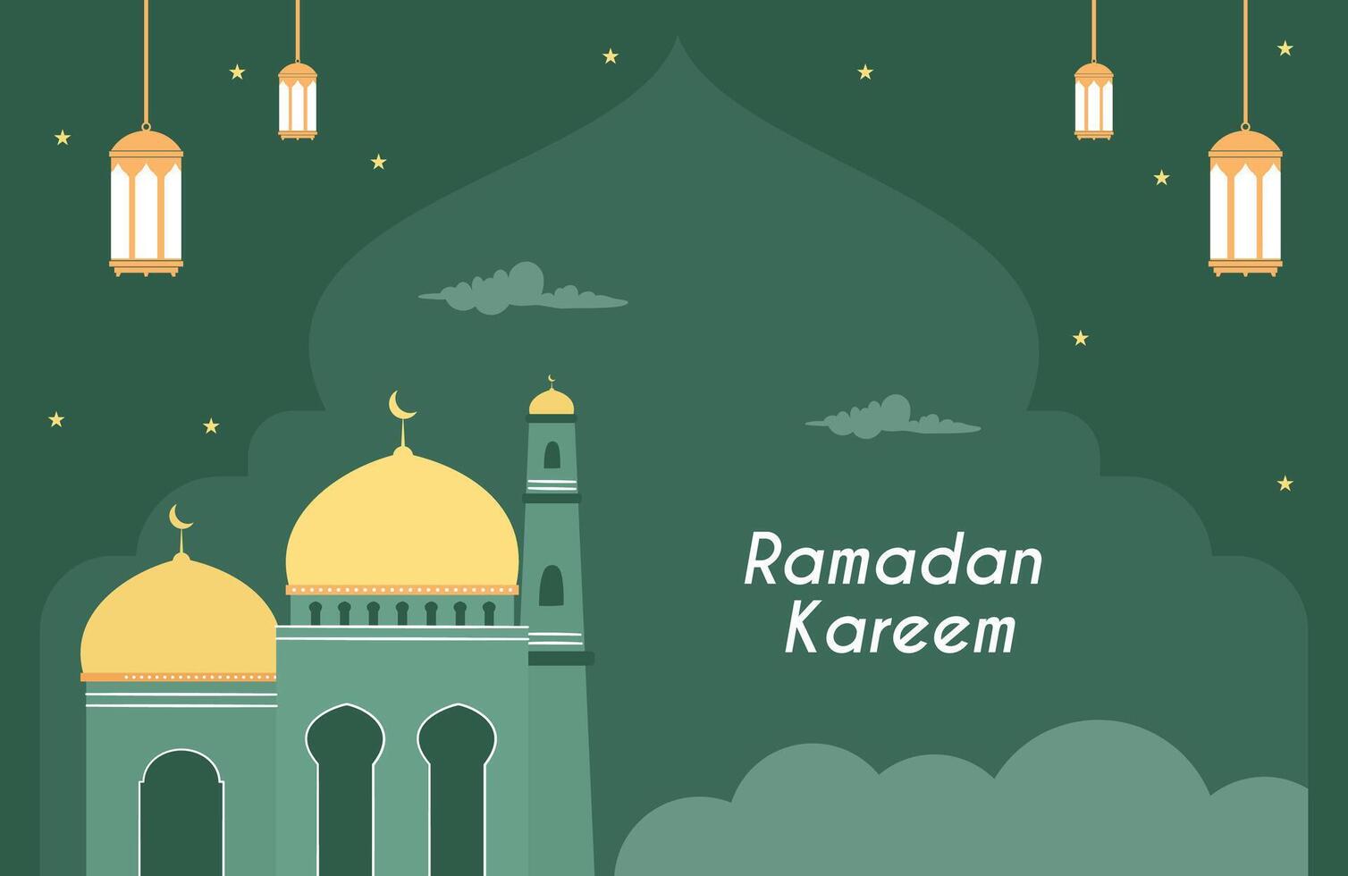 Flat Ramadan Kareem Design Banner vector