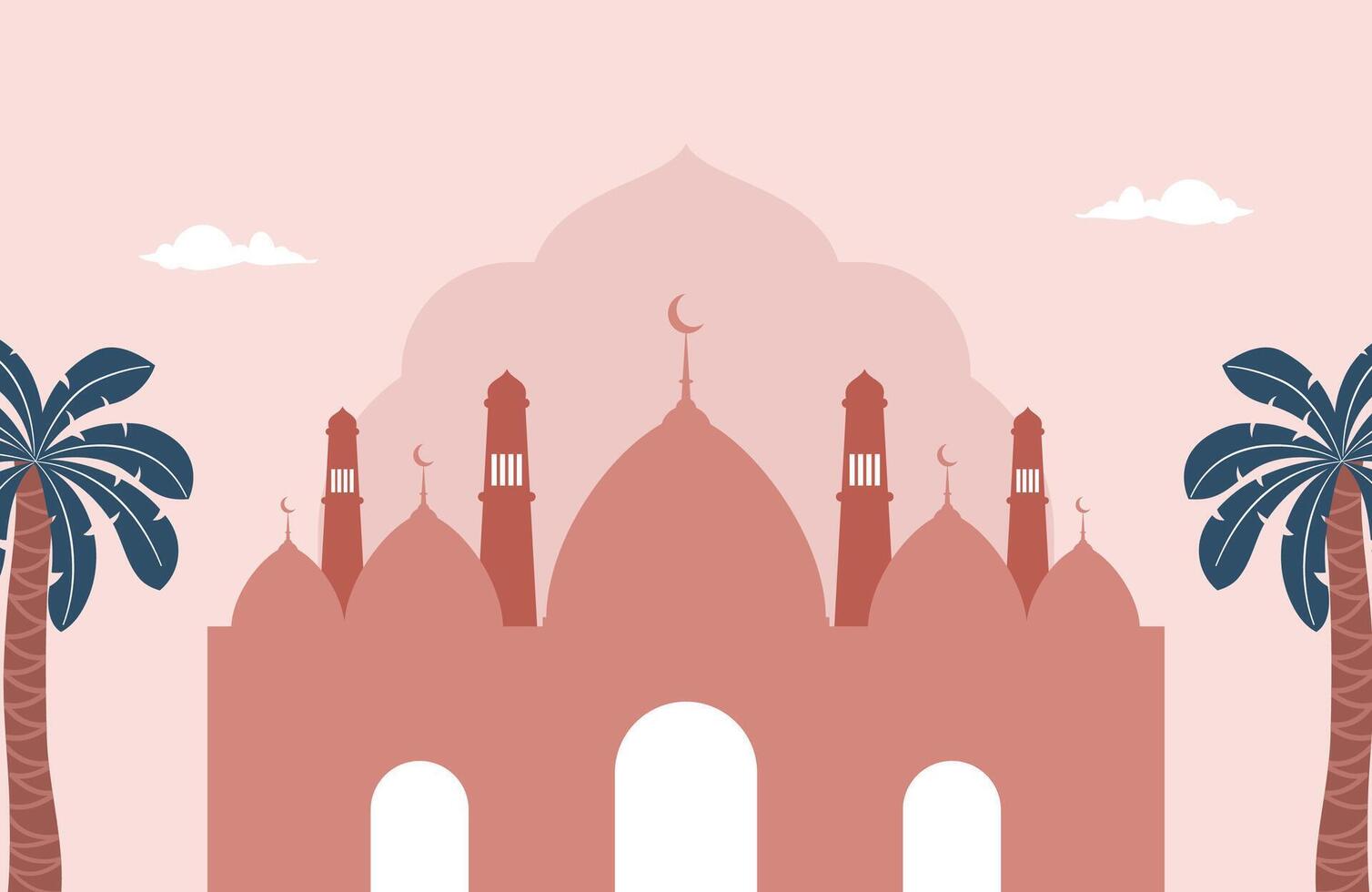 Flat Design Pink Ramadan Background vector