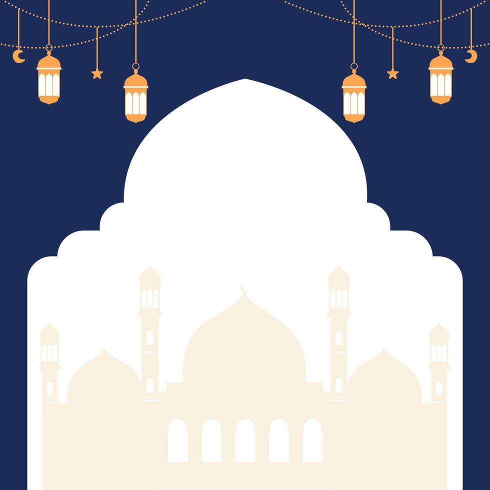 Flat Background Template for Ramadan vector