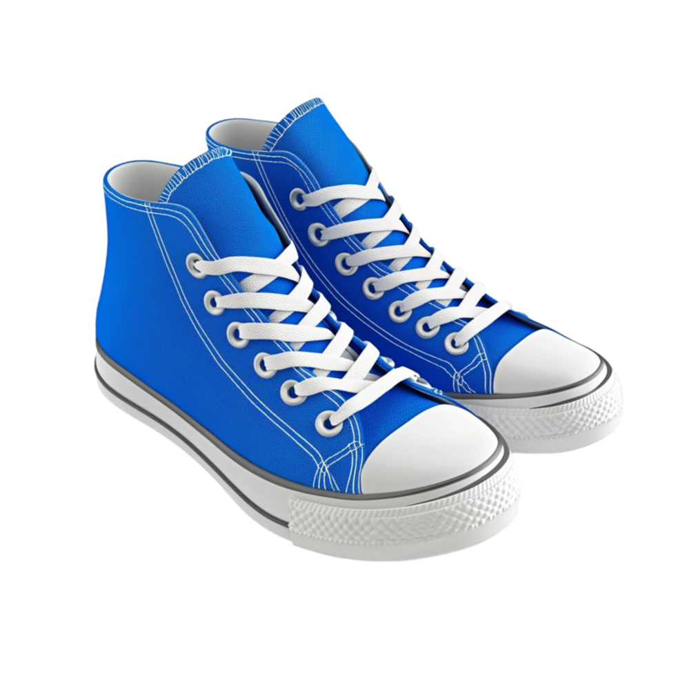 Blue converse sneakers on a transparent background png
