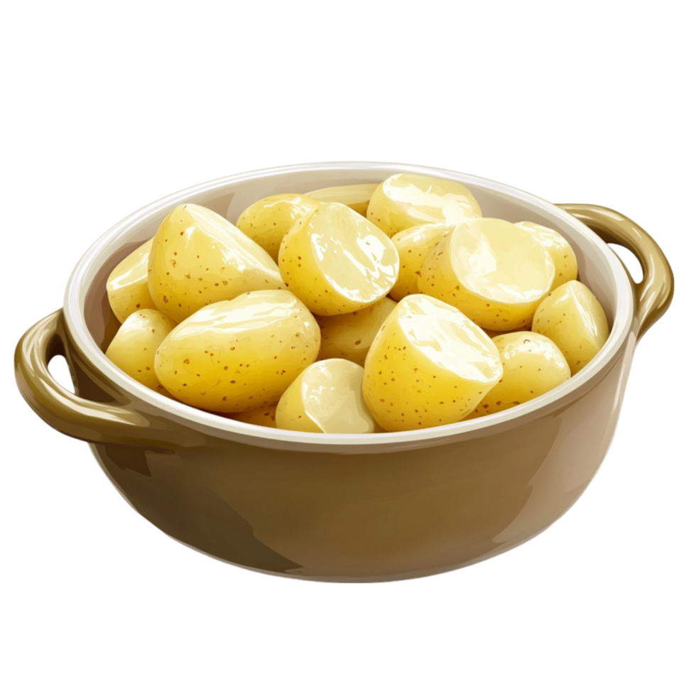 Potatoes Isolated in a Bowl on Transparent Background png