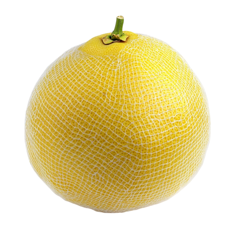 A yellow fruit with a white net on it png