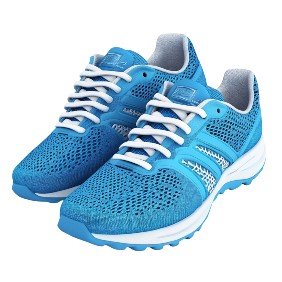Blue running shoes on a transparent background png