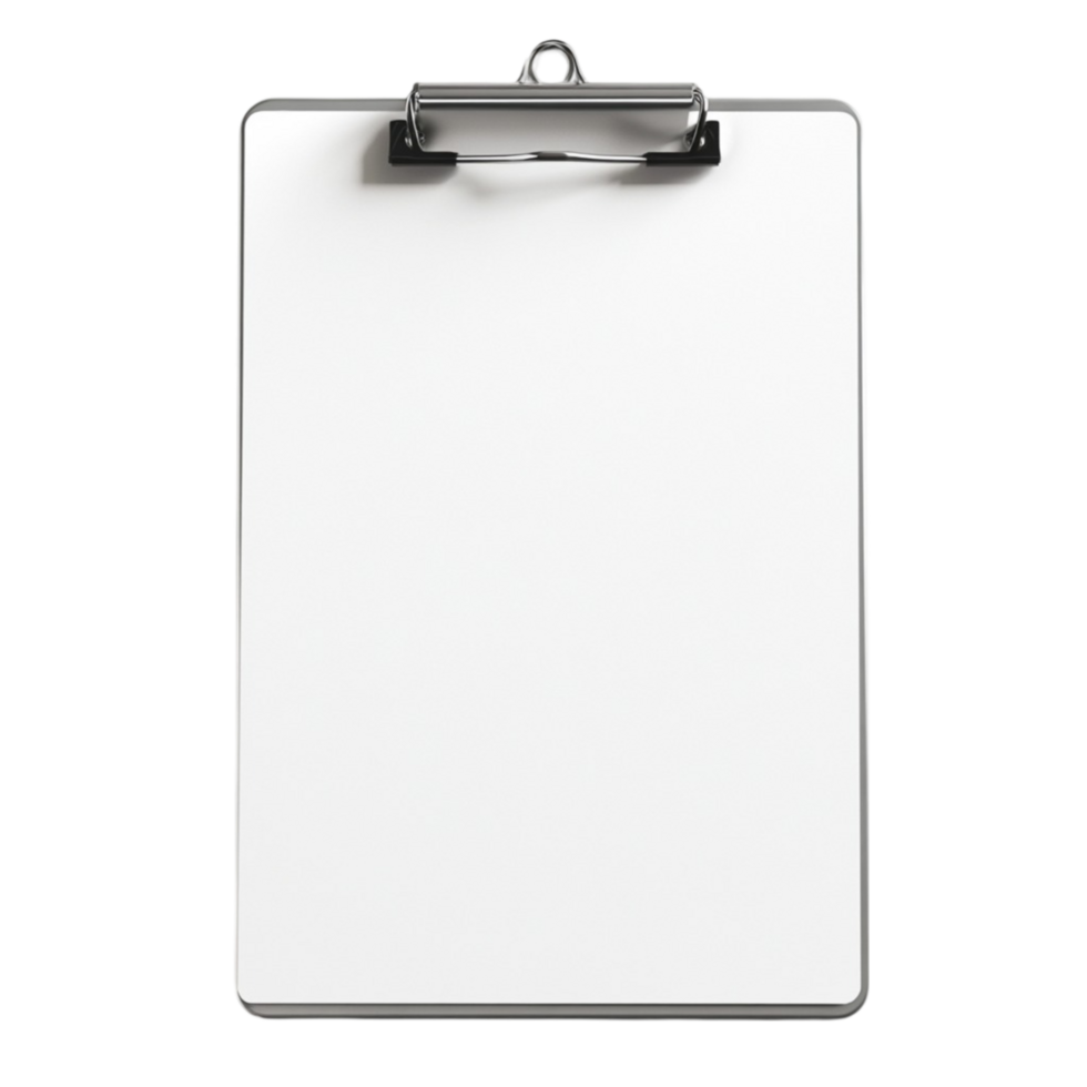 Clipboard with blank paper on black background png