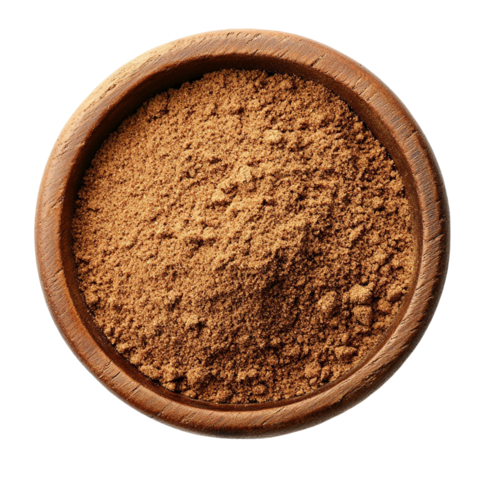 cocoa powder in a bowl on transparent background png