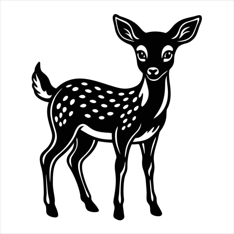 Majestic Baby Deer Line Art Collection on White Background vector