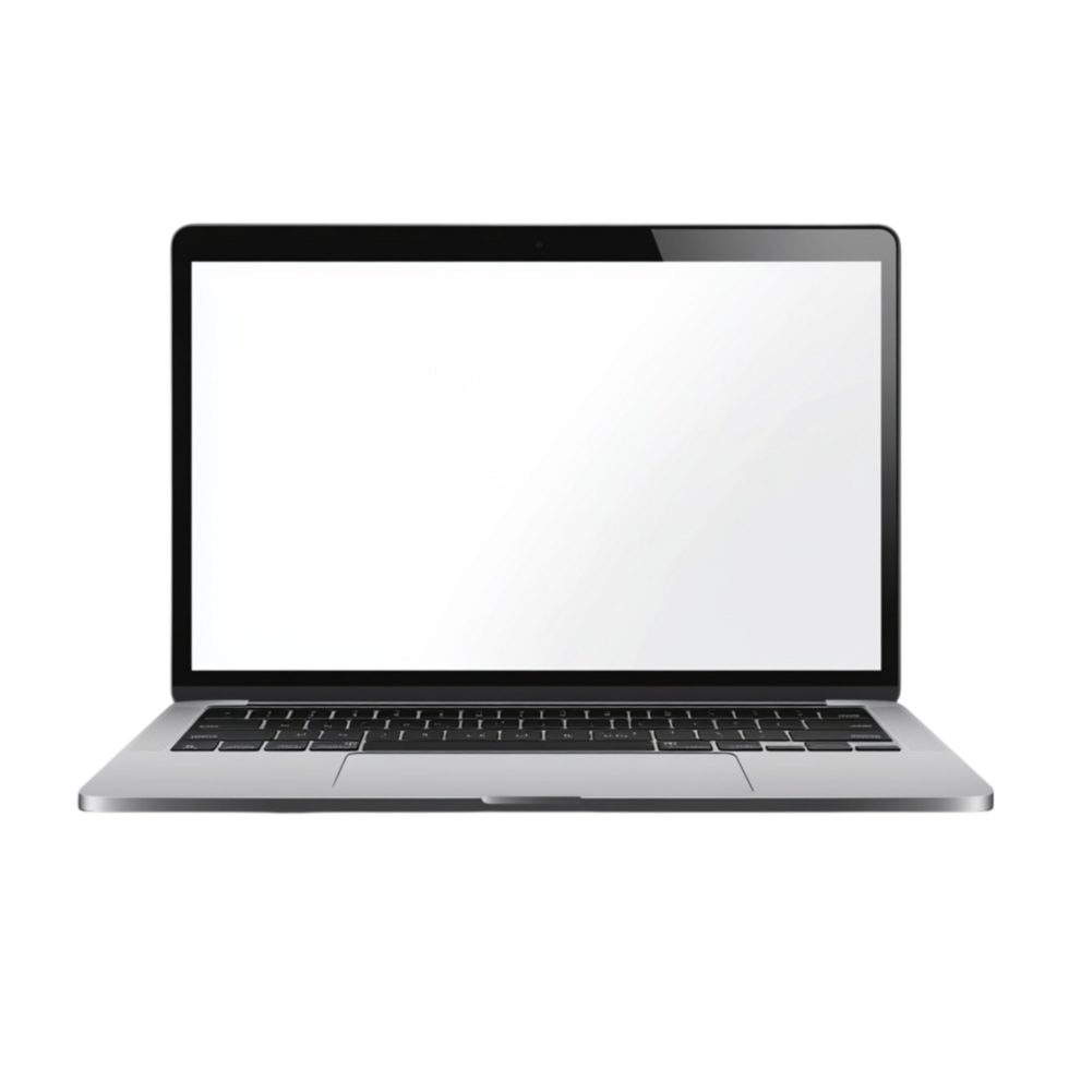 Laptop with Empty Screen Isolated on Transparent Background png