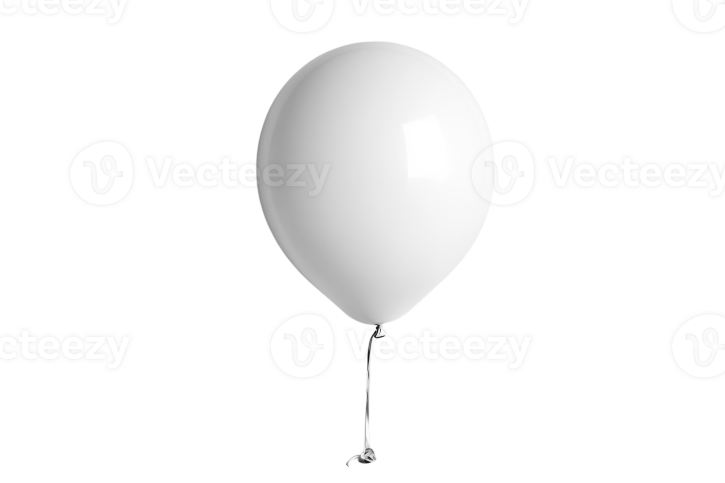 White balloon floating gently with a string in a minimalistic setting, perfect for celebrations or events png
