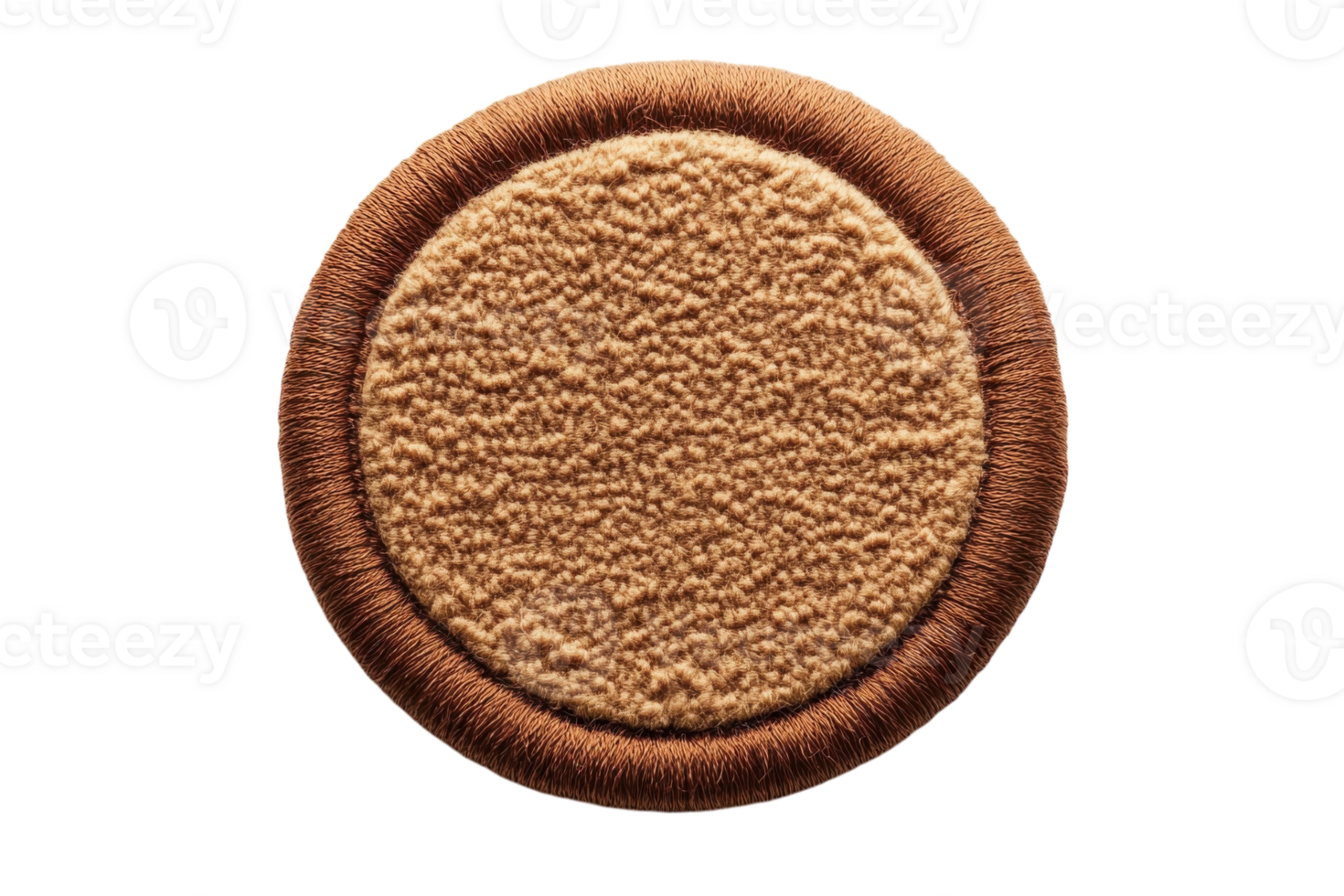 Unique round textile design in warm tones with a soft texture displayed on a neutral backdrop png