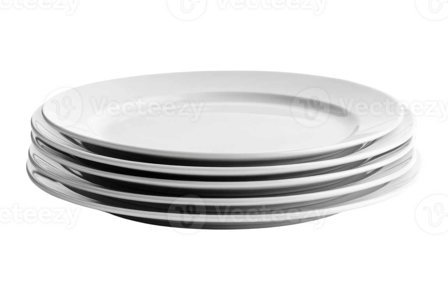 Stack of white plates neatly arranged on a table ready for dining or serving food at a gathering png