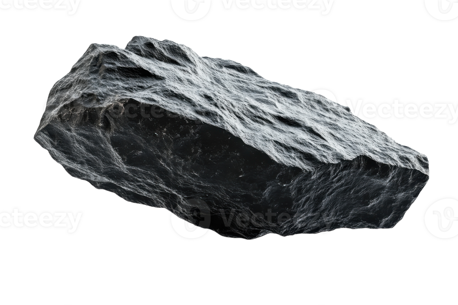 Natural dark stone with rough texture and irregular shape found in outdoor setting during daylight png