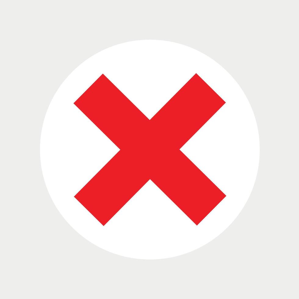 Circle Cross Sign in Flat Style illustration vector