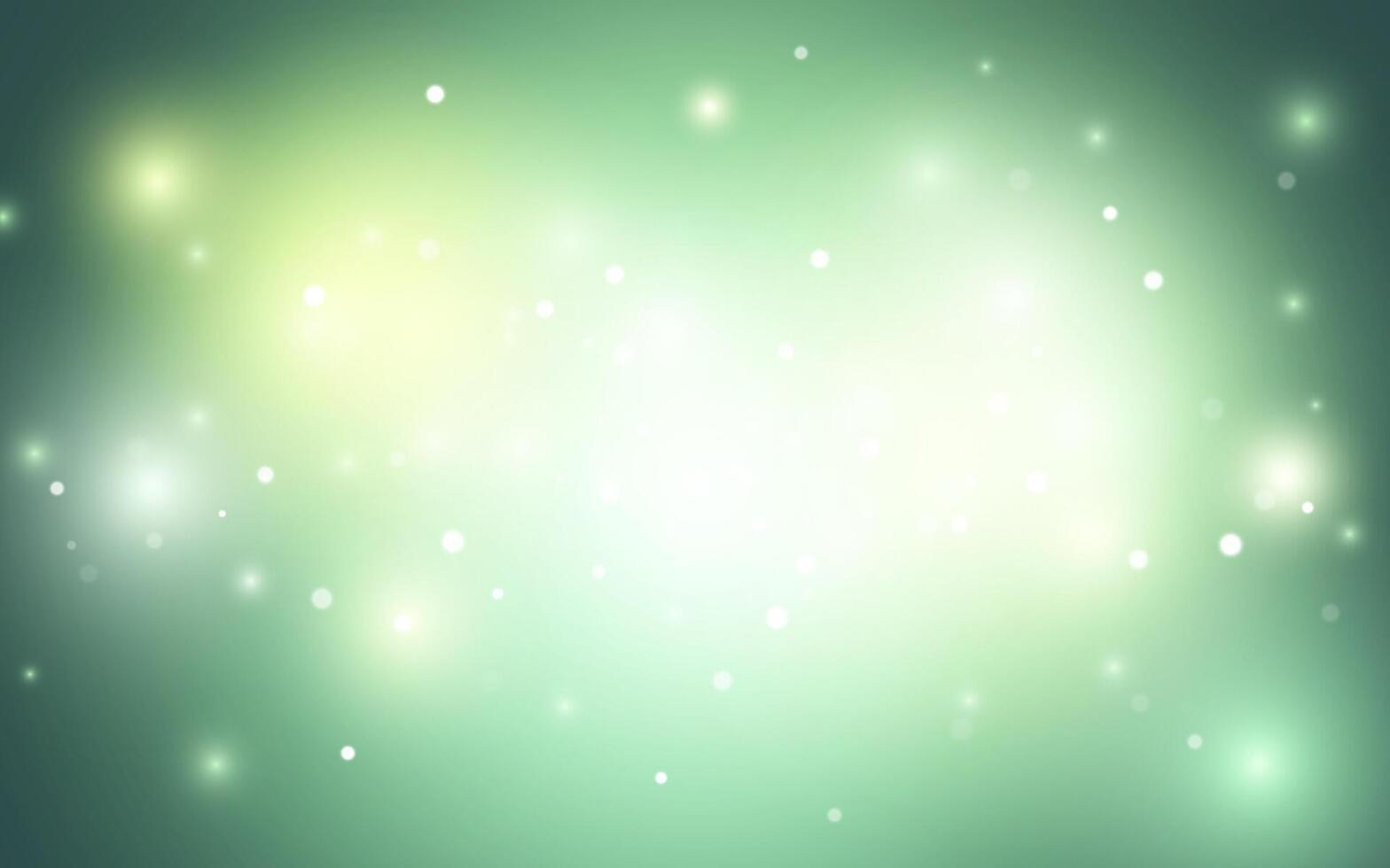Soft Green Bokeh with Gentle Light Particles. Tranquil Blurred Background in Natural Tones, Background decoration vector